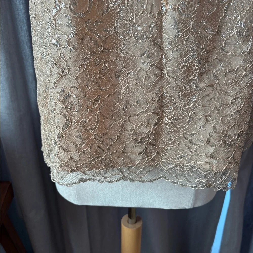 J.Crew Stunning Lace Halter Style Top with Silver Sparkle Size XS